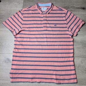 Southern Tide Beachside Polo trim Fit Light Pink Striped Polo Shirt XL